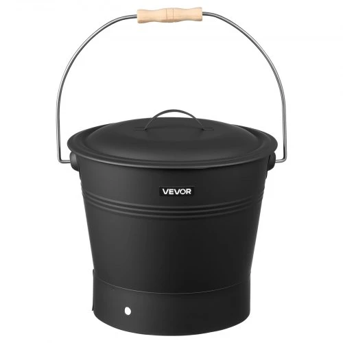 VEVOR Pelenų kibiras, 4 vnt. rinkinys su dangčiu, semtuvėliu, šluotele ir pirštinėmis, 9,8 l