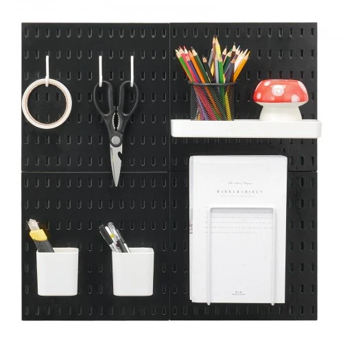 Koduva VEVOR perforuota lenta, 11 x 11 col., plastikinė, 4 panelės, su priedais, juoda