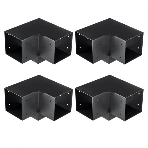 Koduva VEVOR pergolos kronšteinų rinkinys 6'' x 6'' (vidinis dydis 5,6 x 5,6), 4 vnt. 3 krypčių kampiniai kronšteinai