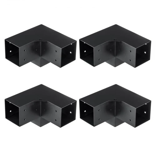 VEVOR Pergolos laikiklio rinkinys 10,2 cm x 10,2 cm, 4 vnt., trijų krypčių kampiniai laikikliai