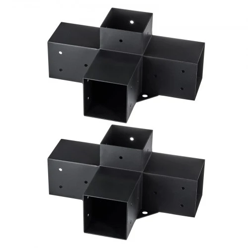 VEVOR Pergolos laikiklių rinkinys, 10,2 x 10,2 cm, vidinis dydis 9,1 x 9,1 cm, 2 vnt., 4 krypčių