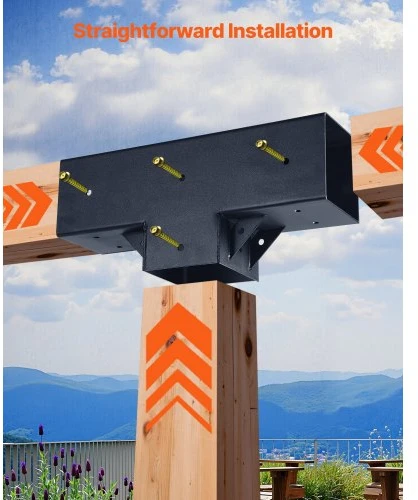 VEVOR Pergolos laikiklių rinkinys 2 vnt., T formos 4x4, 92 x 92 mm