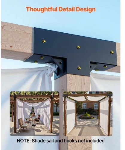 VEVOR Pergolos laikiklių rinkinys 4 vnt., T formos 4x4, 3 krypčių, 92 x 92 mm