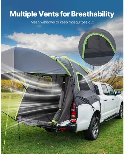 Koduva VEVOR pickup truck tentas 8.0–8.2 ft, 2–3 asmenims, Oxford audinys, su išplečiamu tentu
