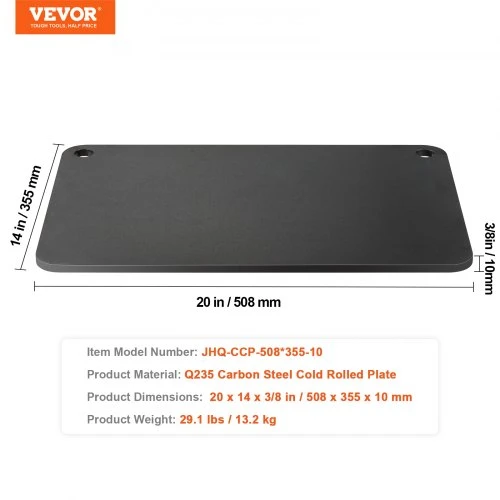 VEVOR Picos plienas, 20 x 14 x 3/8 col. orkaitėms ir griliui