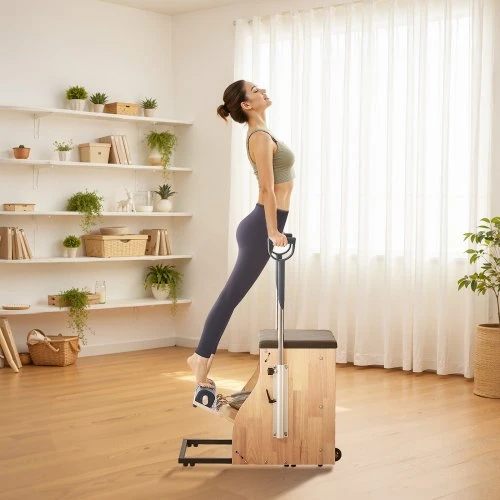 VEVOR Pilates kėdė su padalintais pedalais ir rankenomis, buko medienos rėmas
