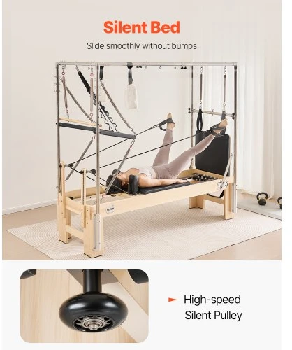 VEVOR Pilates reformeris, medinis, 233 x 77,6 x 78,2 cm