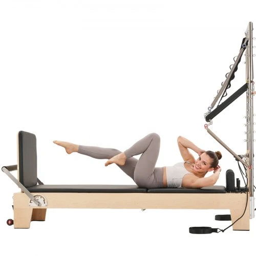 VEVOR Pilates reformeris, medinis, su dvigubu pasipriešinimu, reformerio dėže ir šuolio lenta, iki 400 lbs