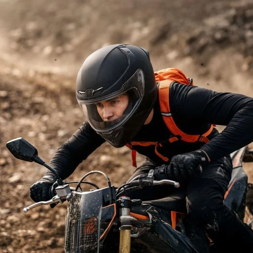 VEVOR Pilno veido motociklo šalmas, M dydis, ABS, su skaidriu skydeliu