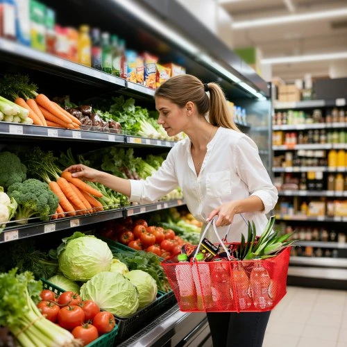 Koduva VEVOR pirkinių krepšeliai, 12 vnt., 22 l, raudoni, metaliniai, su rankenomis