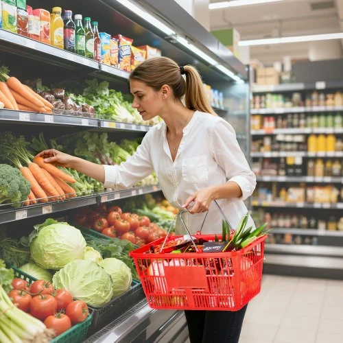 Koduva VEVOR pirkinių krepšeliai, 12 vnt., 21 l, raudoni, sukraunami