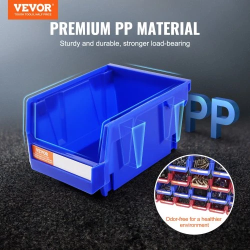 Koduva VEVOR plastikinė laikymo dėžė V1, mėlyna/raudona, 24 vnt.