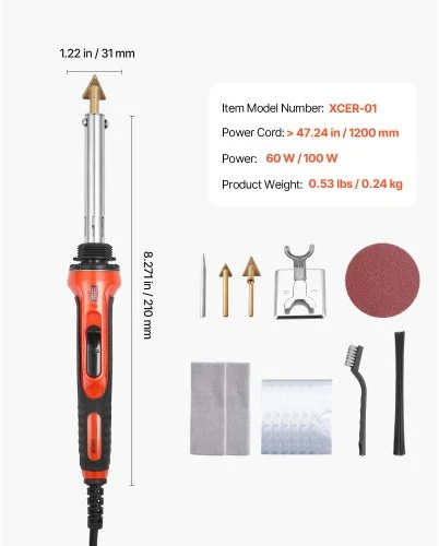 VEVOR Plastiko suvirinimo rinkinys, 60 W / 100 W, XCER-01