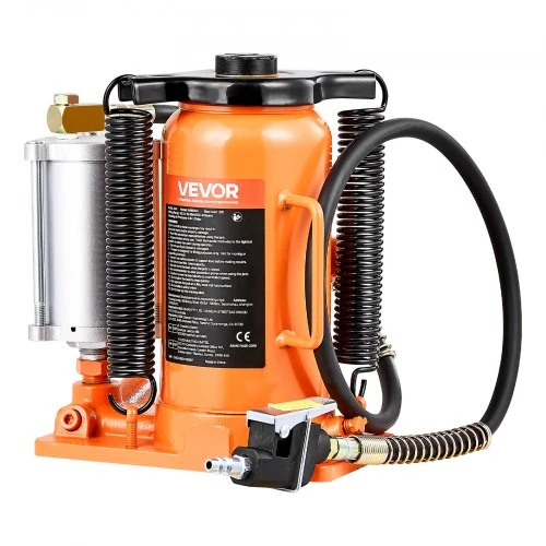 VEVOR Pneumatinis hidraulinis butelinis domkratas, 20 t, 260–495 mm, oranžinis