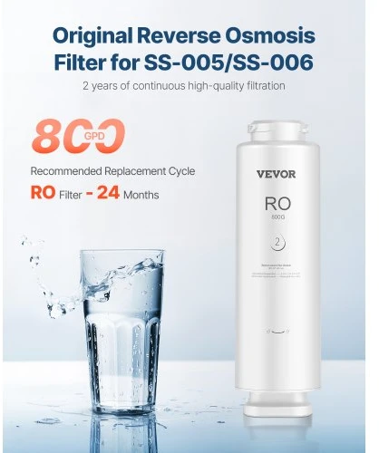 VEVOR Po kriaukle montuojamas vandens filtras, SS-009, 800 GPD, 11 pakopų, suderinamas su SS-006