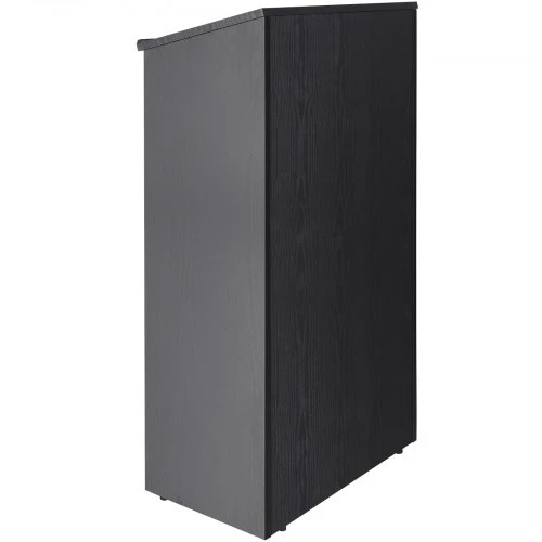 VEVOR Podiumas, 119 cm, su 4 ratukais, medinis, su laikymo lentynomis ir pasvirusia viršutine plokšte, juodas
