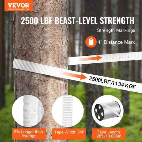 VEVOR Poliesterio traukimo juosta, 3/4" x 265', balta