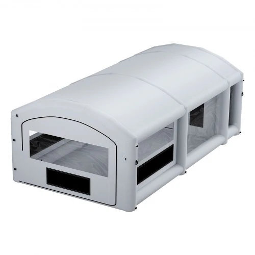 VEVOR Pripučiama dažymo kabina, 8 x 4,5 x 3 m, 750W+950W pūstuvai, pilka