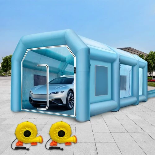 VEVOR Pripučiama dažymo kabina automobiliams 9 x 6 x 4 m su filtru ir 2 pūstuvais