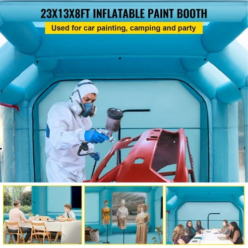 VEVOR Pripučiama dažymo kamera automobiliui, 7 x 4 x 2,5 m, filtrų sistema, 2 pūstuvai
