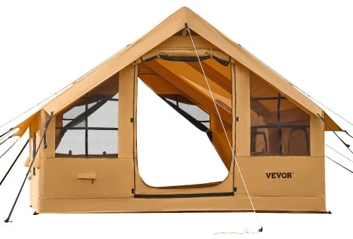 Koduva VEVOR pripučiama kempingo palapinė 5-8 asmenims, geltona, 4 x 3 x 2,2 m