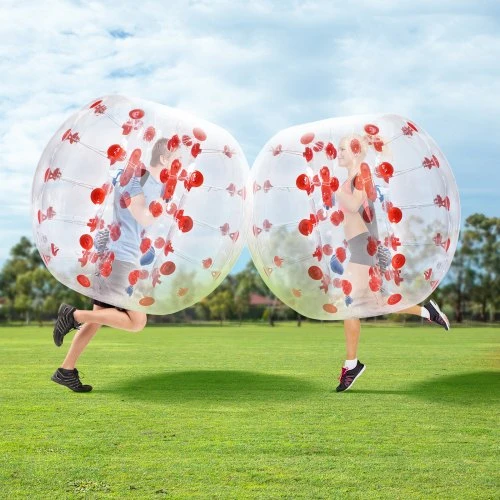 VEVOR Pripučiamas bumper ball 1 vnt., 1.2 m, skaidriai raudoni taškai