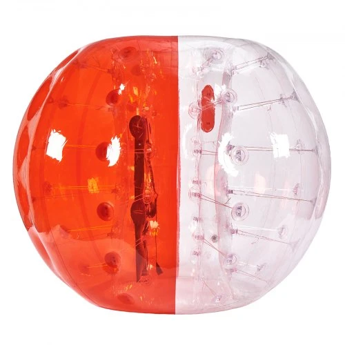 VEVOR Pripučiamas bumper ball kamuolys 1 vnt., 1.5 m, skaidrus ir raudonas