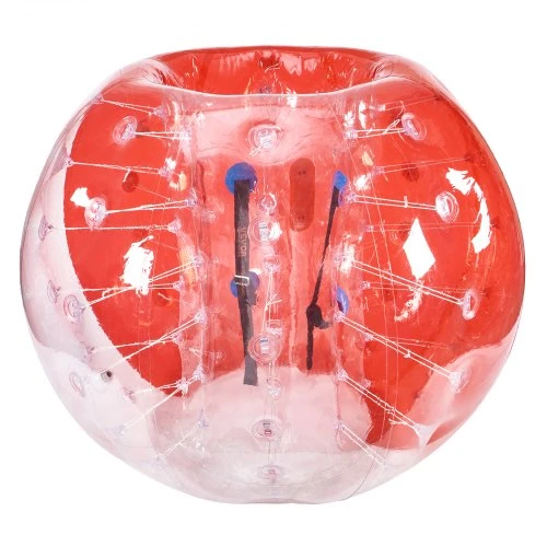 VEVOR Pripučiamas bumper ball kamuolys 1 vnt., 1.5 m, skaidrus ir raudonas