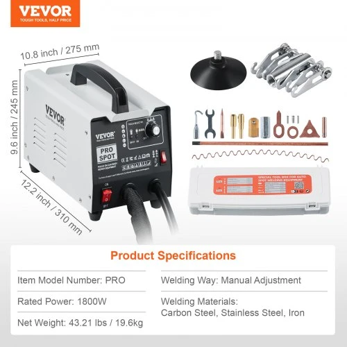 Koduva VEVOR PRO stud suvirinimo ir įlenkimų taisymo rinkinys, 1800 W