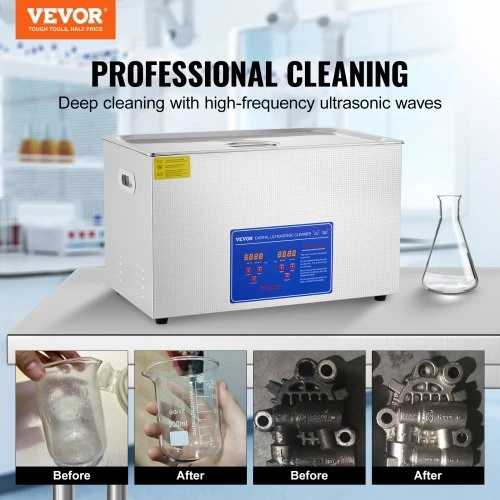 VEVOR Profesionalus ultragarsinis valiklis, 30 l, nerūdijančio plieno, 40 kHz