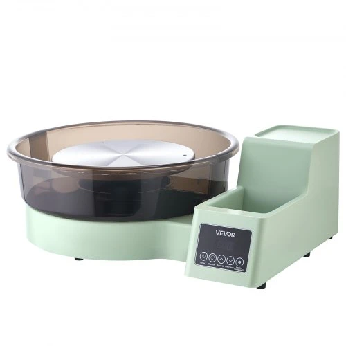 Koduva VEVOR puodžiaus žiedimo ratas su pedalais, 450 W, 36 ir 28 cm, 30–300 aps./min, žalias