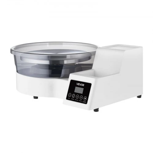 VEVOR Puodžiaus žiedimo staklės su pedalu, 28 cm aliuminio lėkštė, 450 W, 30–300 aps./min., balta