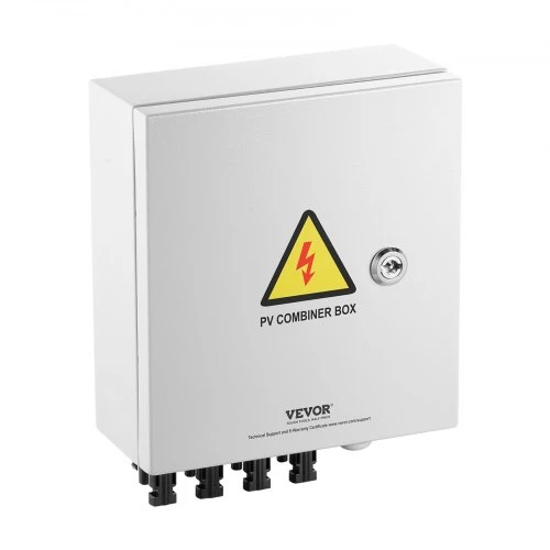 VEVOR PV kombinerinė dėžė, 4 grandinės, 15 A saugiklis, 63 A automatinis jungiklis, IP65