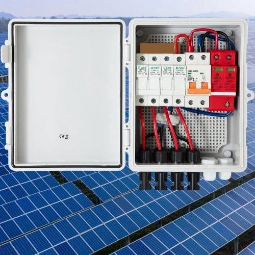 VEVOR PV kombinuotojas, 4 grandinių, su 15 A saugikliu ir 63 A automatiniu jungikliu