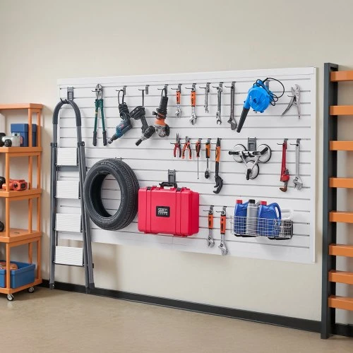 Koduva VEVOR PVC garažo sienų panelės, 8 x 4 pėdų, baltos, su priedais