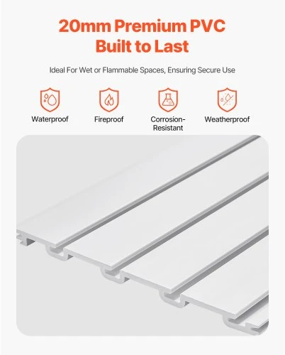 Koduva VEVOR PVC garažo sienų panelės, 8 x 4 pėdų, baltos, su priedais