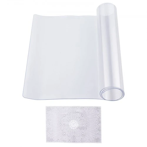 VEVOR PVC stalo apsauga, 16 x 32 col. / 406,4 x 812,8 mm, 1,5 mm, skaidri