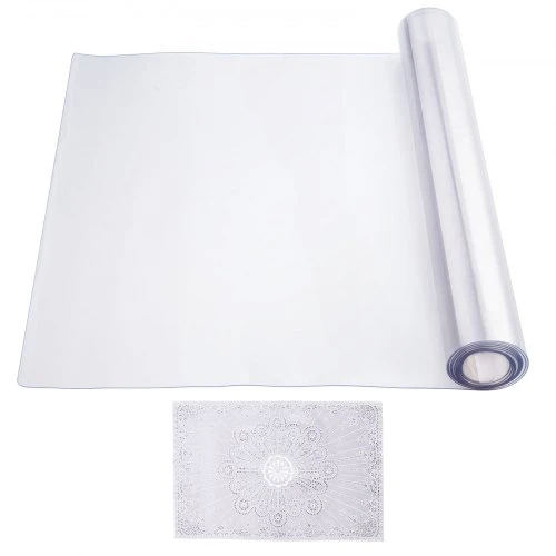 VEVOR PVC stalo apsauga, stačiakampė, skaidri, 106,7 x 243,8 cm, 1,5 mm