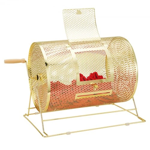 VEVOR Raffle drum 16-ST, žalvario dengtas, 409 x Ø304 mm