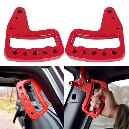 VEVOR Rankenos Jeep Wrangler JK 2007–2017, priekinės ir galinės, raudonos