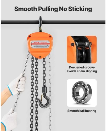 VEVOR Rankinė grandininė talė, 1/2 t, 3 m, oranžinė