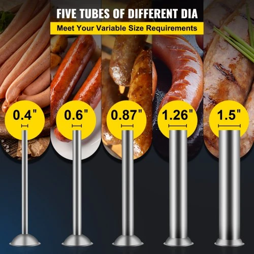 VEVOR Rankinė horizontali dešrų kimšyklė, 3 l, 2 greičių, 304 nerūdijantis plienas