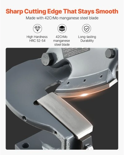 VEVOR Rankinė lakštinio metalo žirklė, stalinis throatless pjoviklis, maksimalus pjovimo storis 1,9 mm