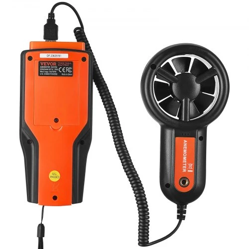 Koduva VEVOR rankinis anemometras, skaitmeninis vėjo greičio ir CFM matuoklis, 14℉–140℉, su LED foniniu apšvietimu