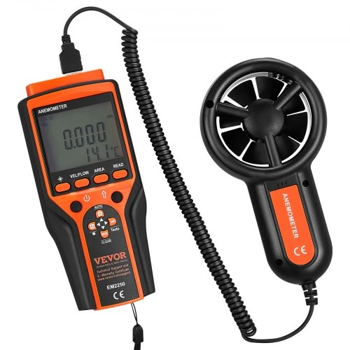 Koduva VEVOR rankinis anemometras, skaitmeninis vėjo greičio ir CFM matuoklis, 14℉–140℉, su LED foniniu apšvietimu
