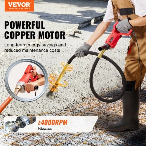 VEVOR Rankinis betono vibratorius, 960 W, 4000 aps./min, 2 m kotas
