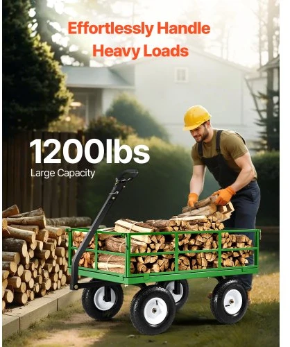 VEVOR Rankinis plieno sodo vežimėlis, juodas ir žalias, V1200G, 544,31 kg