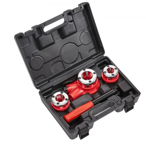 VEVOR Rankinis reketinis vamzdžių sriegiklis, 1/2" NPT, 3/4" NPT, 1" NPT, su 3 NPT pjovikliais