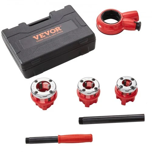 VEVOR Rankinis reketinis vamzdžių sriegiklis, 1/2" NPT, 3/4" NPT, 1" NPT, su 3 NPT pjovikliais