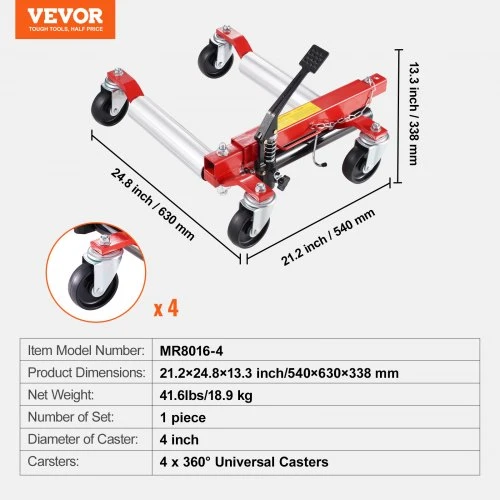 VEVOR Ratų dolly, 1500 lbs, 360° pasukami ratai